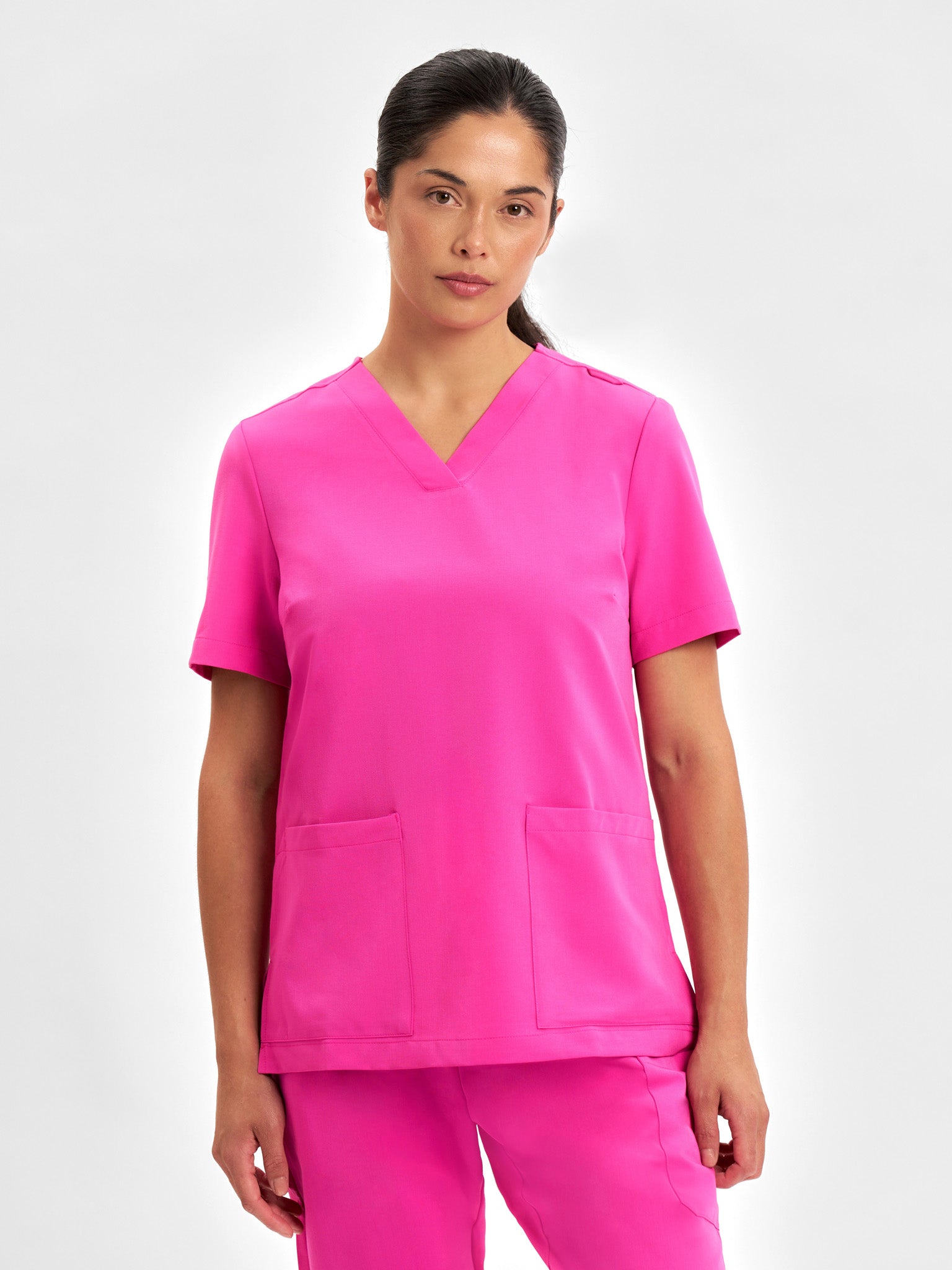 Pink Womens V-Neck Scrub Top
