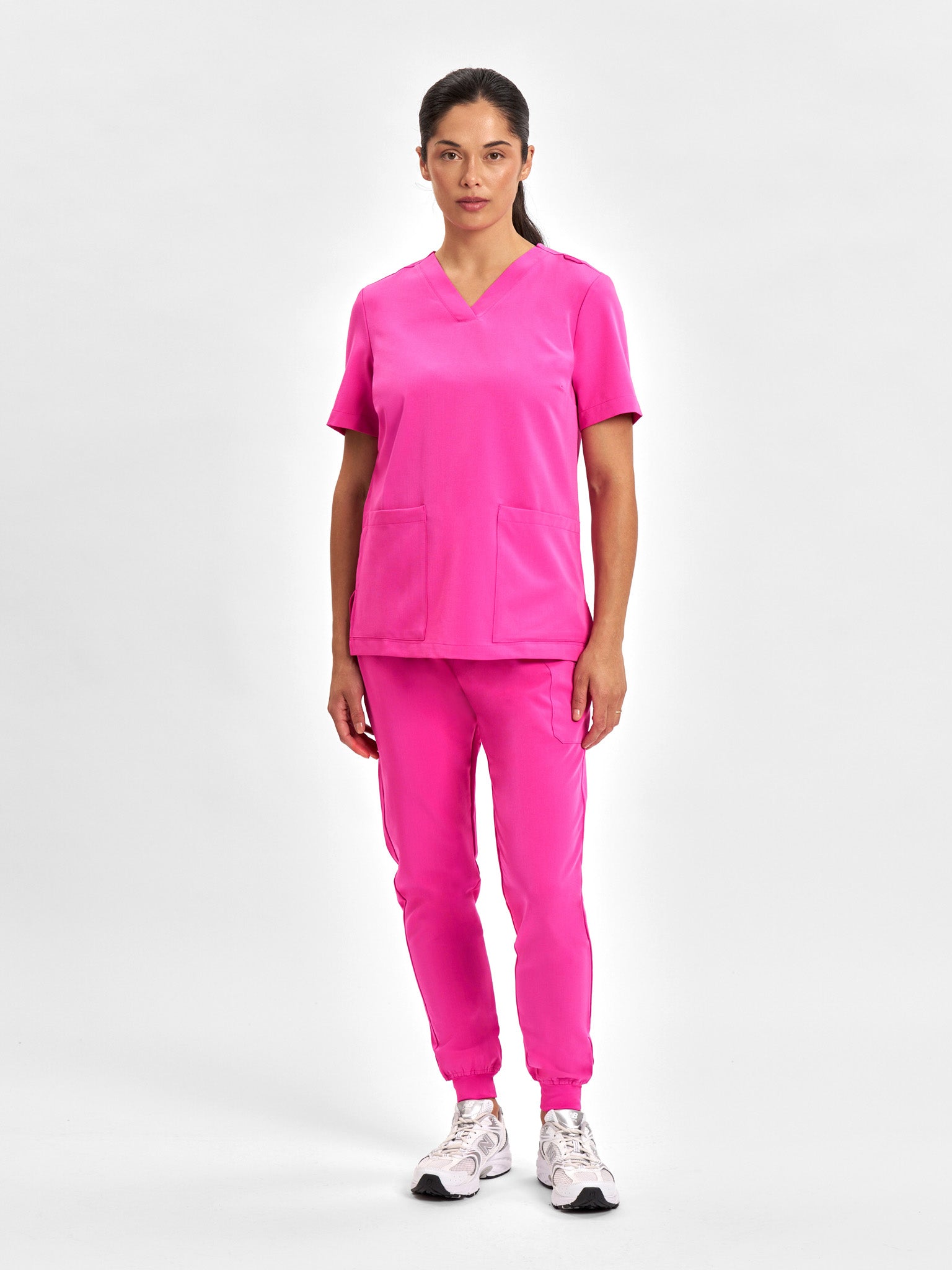 Pink Womens V-Neck Scrub Top