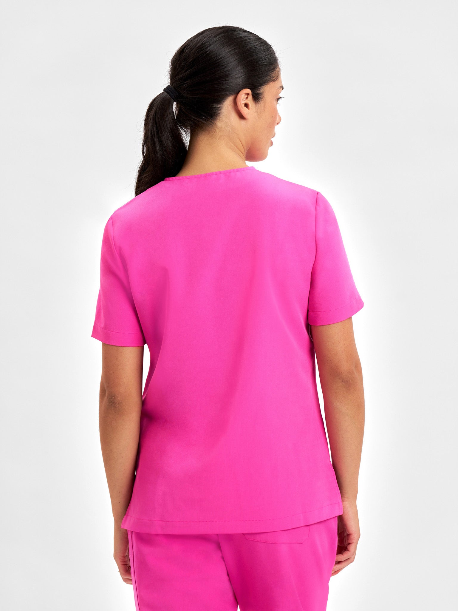 Pink Womens V-Neck Scrub Top