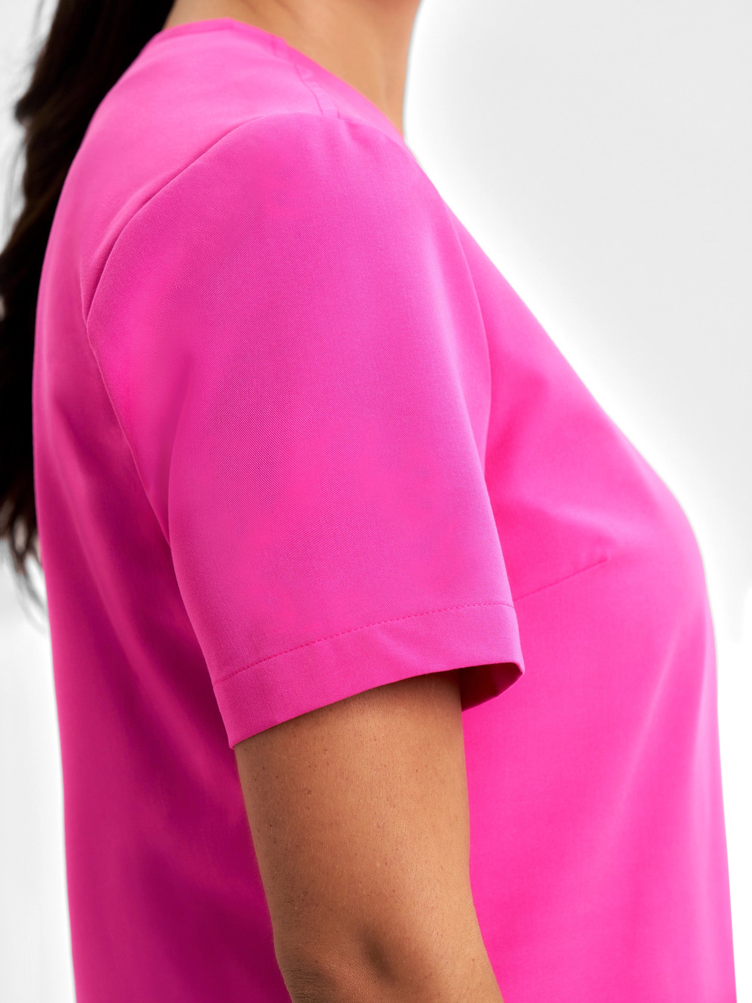 Pink Womens V-Neck Scrub Top